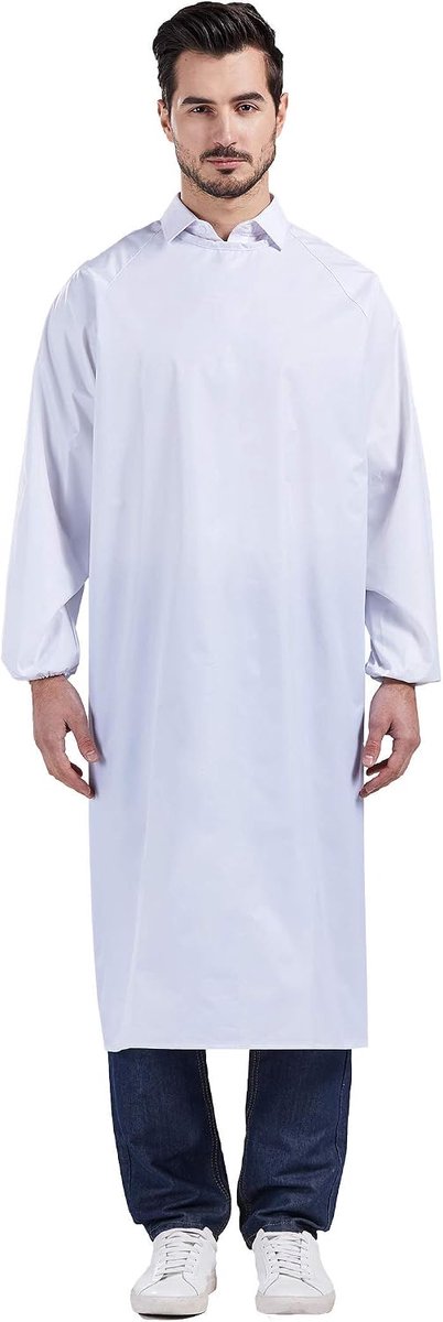 Unisex Waterdicht keukenschort met lange mouwen Overall Bib Schort