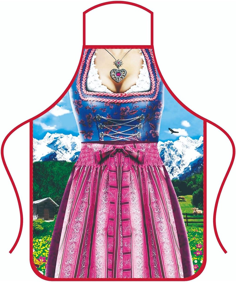Oktoberfestschort voor dames, grappig dirndl-kostuum, 80 x 60 cm, voor vrouwen, bierfeest, keuken, themafeest en cadeau-idee