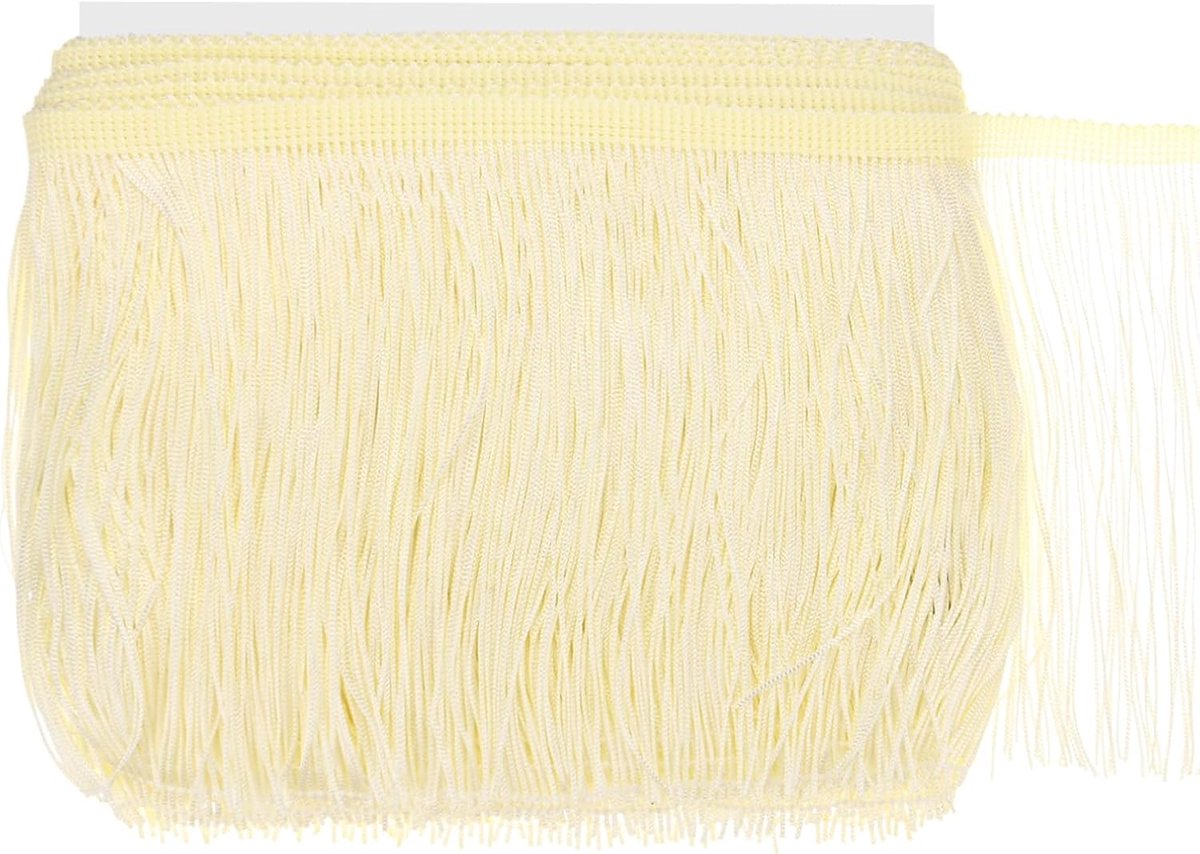 METERXITY Chainette franjes, 10 meter van 6 inch polyester vlecht kwastjes trim voor doe-het-zelf ambachten/Latijnse jurk/lampenkap decoratie/trouwjurk/naaien/kleding franje garen [Beige]