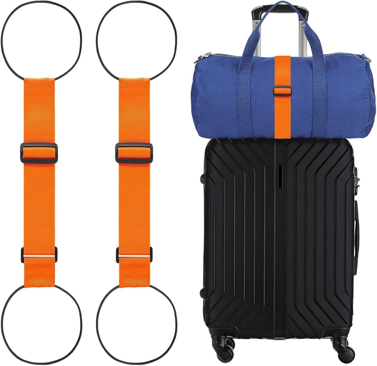 bevestigingsriem voor bagage, 2 stuks, elastische bagageriem voor koffer, bagageriem voor veilige bevestiging van handbagage, laptoptassen en cosmetica