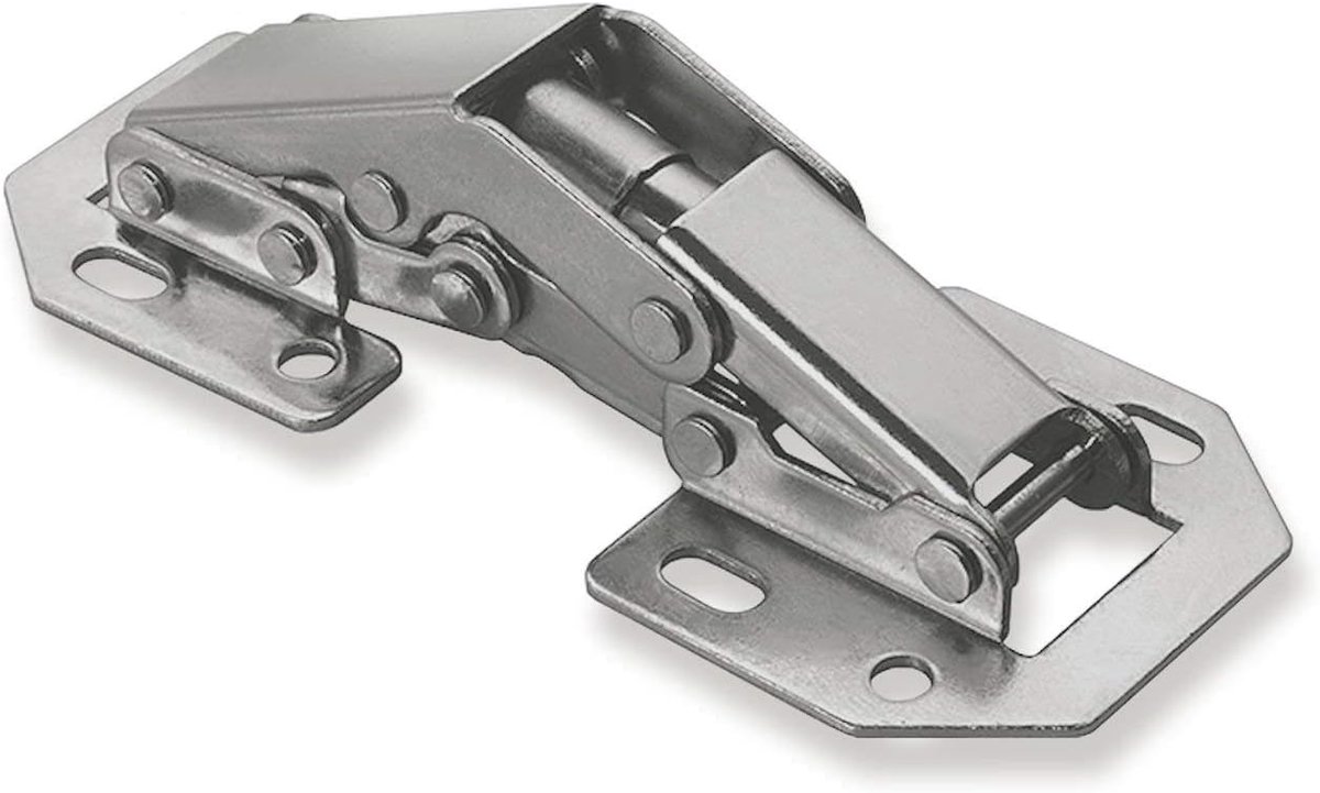 4 stuks SOTECH opschroefscharnier 77,4 x 32,8 mm, 90° openingshoek, scharnier met veer