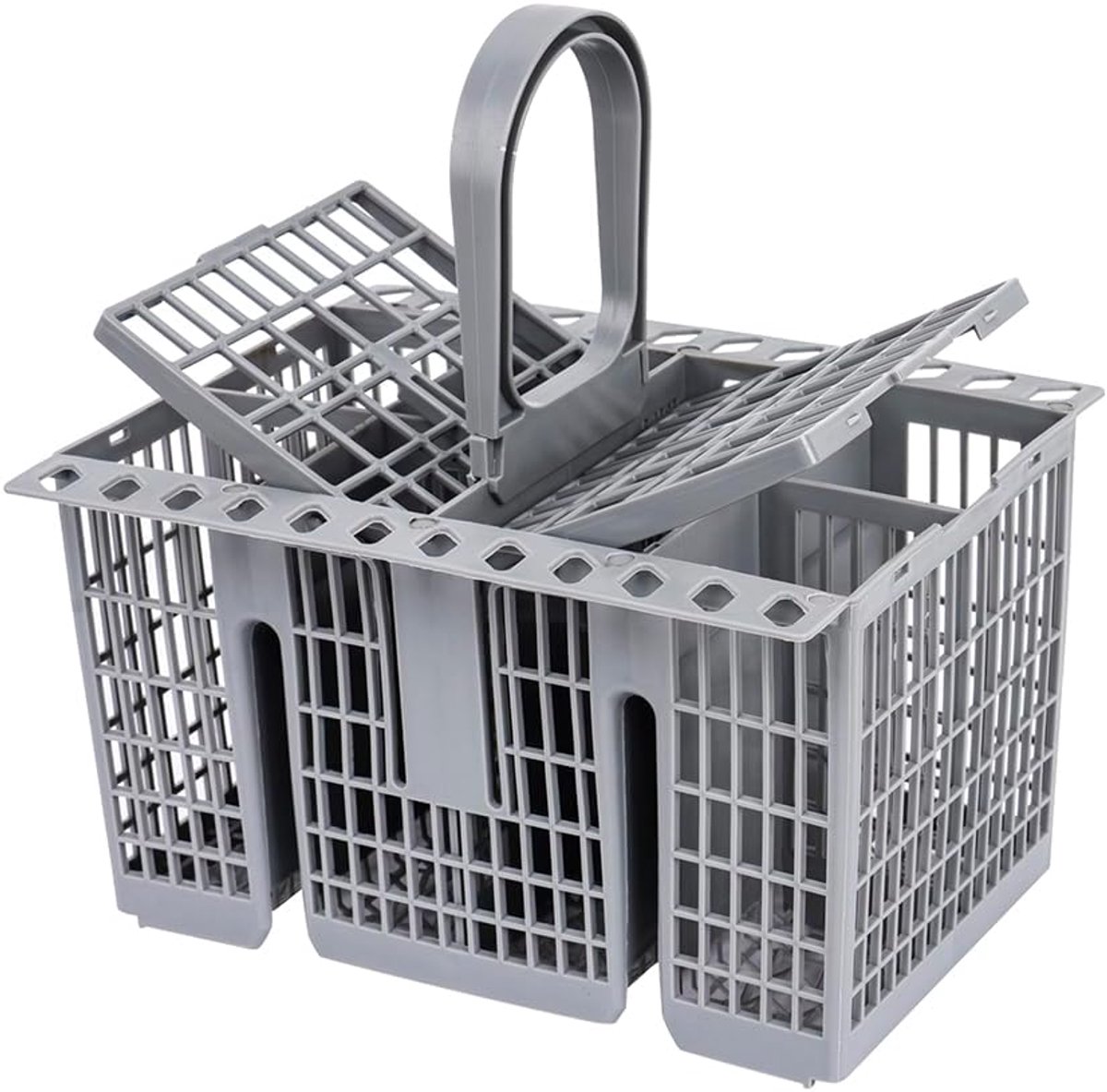 1 stuk vaatwasser bestekmand voor Hotpoint 99673-8729, C00257140, C00386607, BF41, BF50B, BF50W, BLT64A Kitchenaid vaatwasser vervanging (grijs)