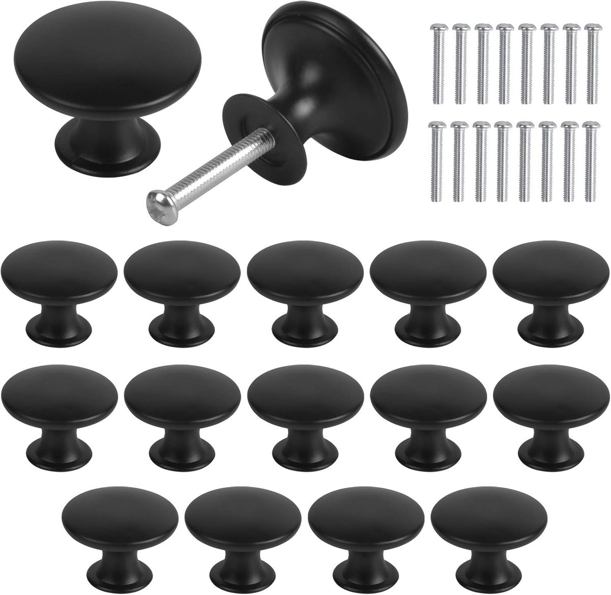 12 stuks kastknoppen rond, 30 mm ladeknoppen vintage, kastlade trekgrepen, deurgrepen trekt knoppen, keukenkast kast lade deurknoppen, meubels borstknoppen (zwart)