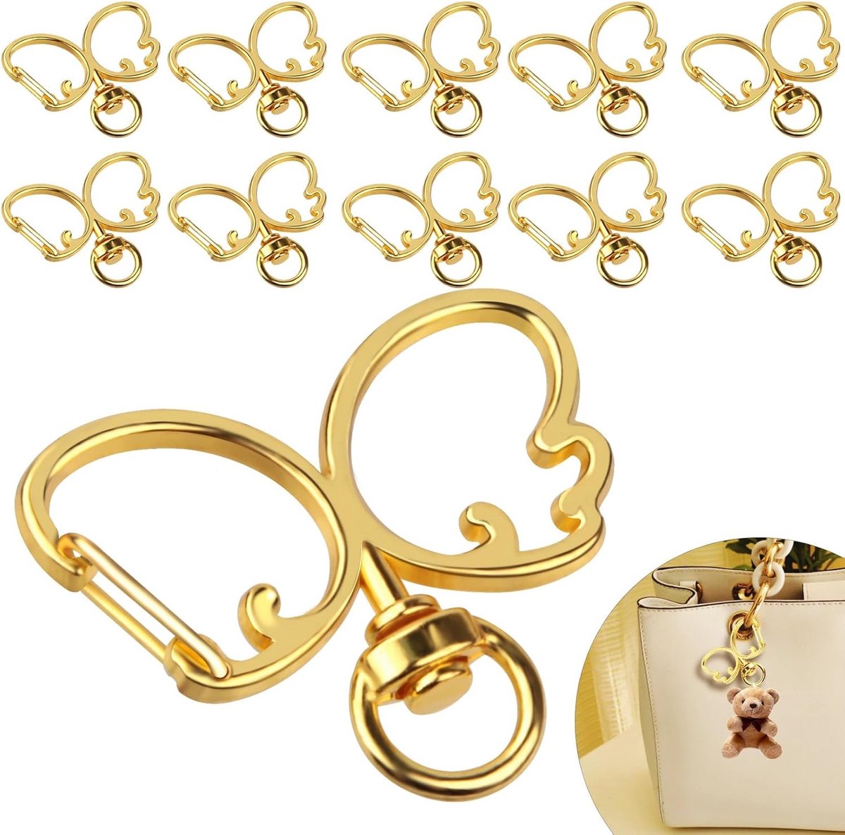 Kleine Karabijnhaak Sleutelhanger (Gold)
