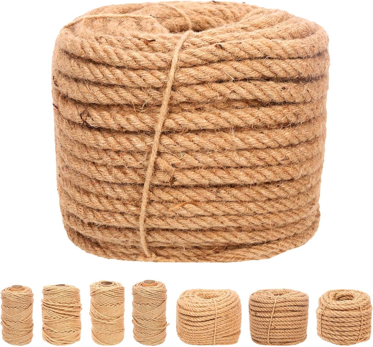 Touw gevlochten natuurlijke jute touw, lang touw wikkelen verpakking tuinieren haken perfecte kunst ambachten geschenk touw kersttouw voor ambachtelijke projecten