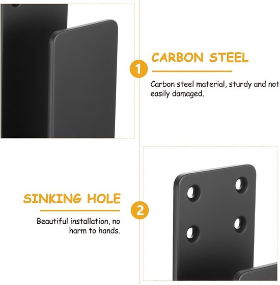 4 Stuks 2 x 4 Deurstang Bevestigingsbeugels, Metalen U-beugels, Beveiligingsdeurvergrendeling Klemmen Passend voor 2 x 4 Hout, voor Neerklapbare Stangen Huis Schuur Schuur Garagepoort Versterking — afbeelding 2