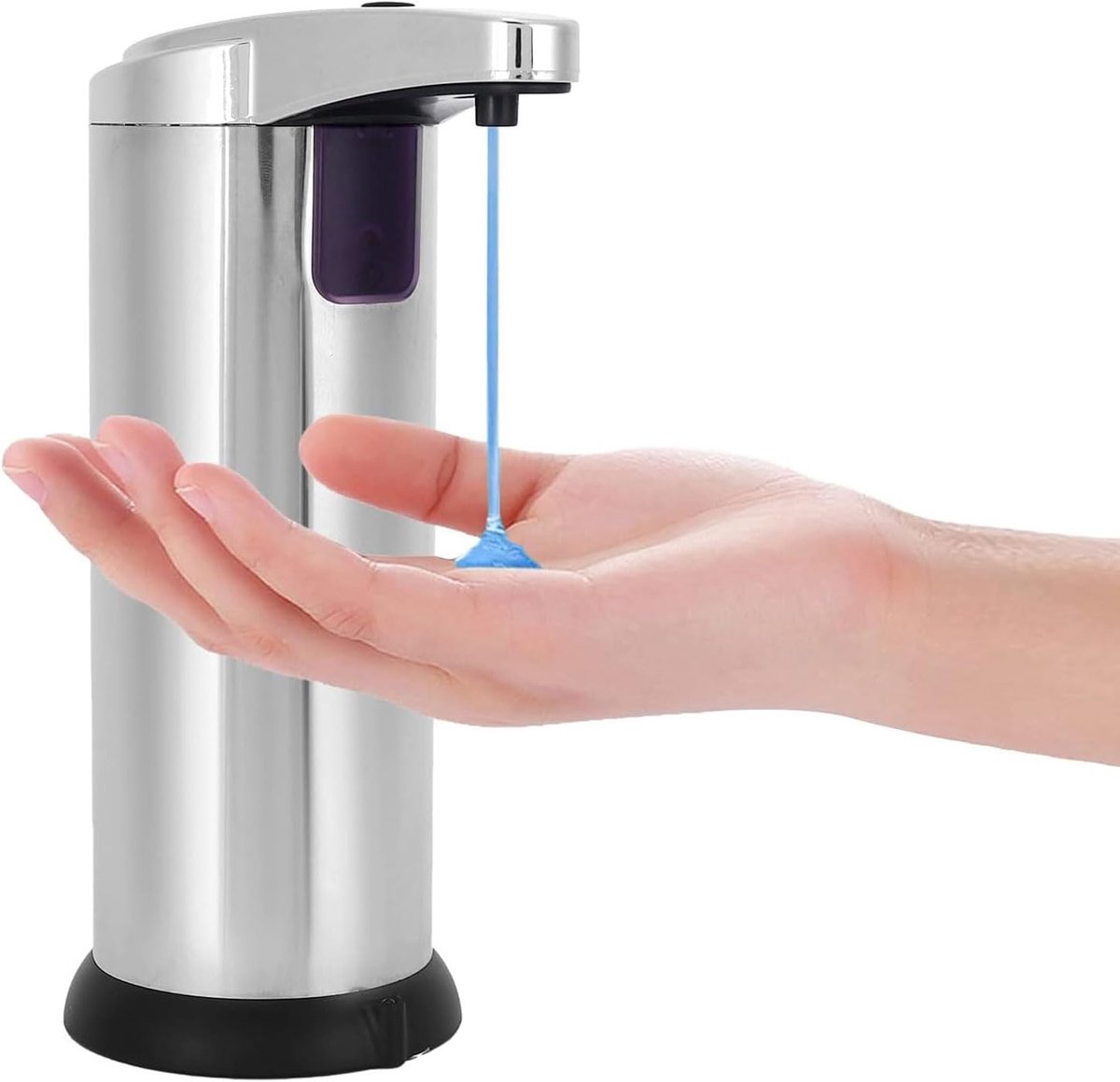 automatische zeepdispenser, elektrische zeepdispenser met sensor, touchless zeepdispenser, roestvrij staal, zeepdispenser voor keuken en badkamer