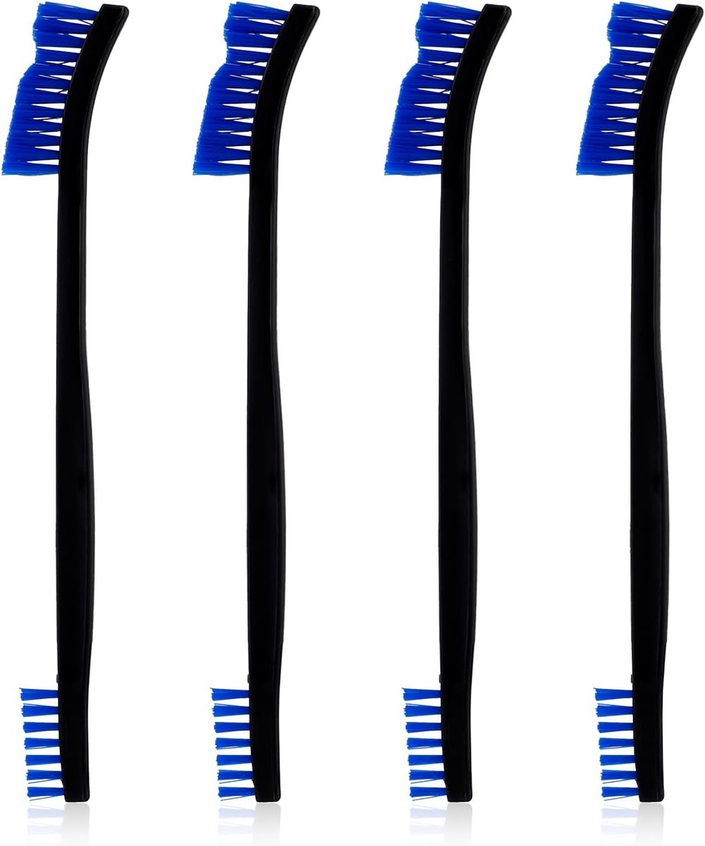 4st Dubbelzijdige Nylon Reinigingsborstels, Kleine Reinigingsborstelset Multifunctionele Detailreinigingsborstel Spleetreinigingstool voor Keukensieraden Kleine Voorwerpen