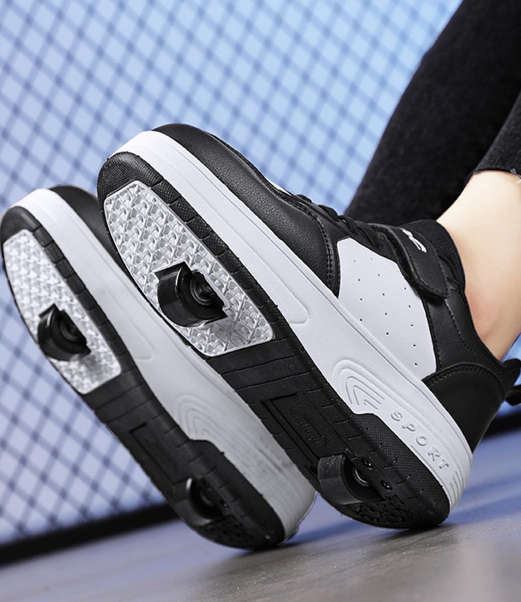 SnelShoppen ENEN Schoenen met Wieltjes voor Jongens en Meisjes Outdoor Gymschoenen met Intrekbare Wieltjes 2-in-1 Rolschaatsen