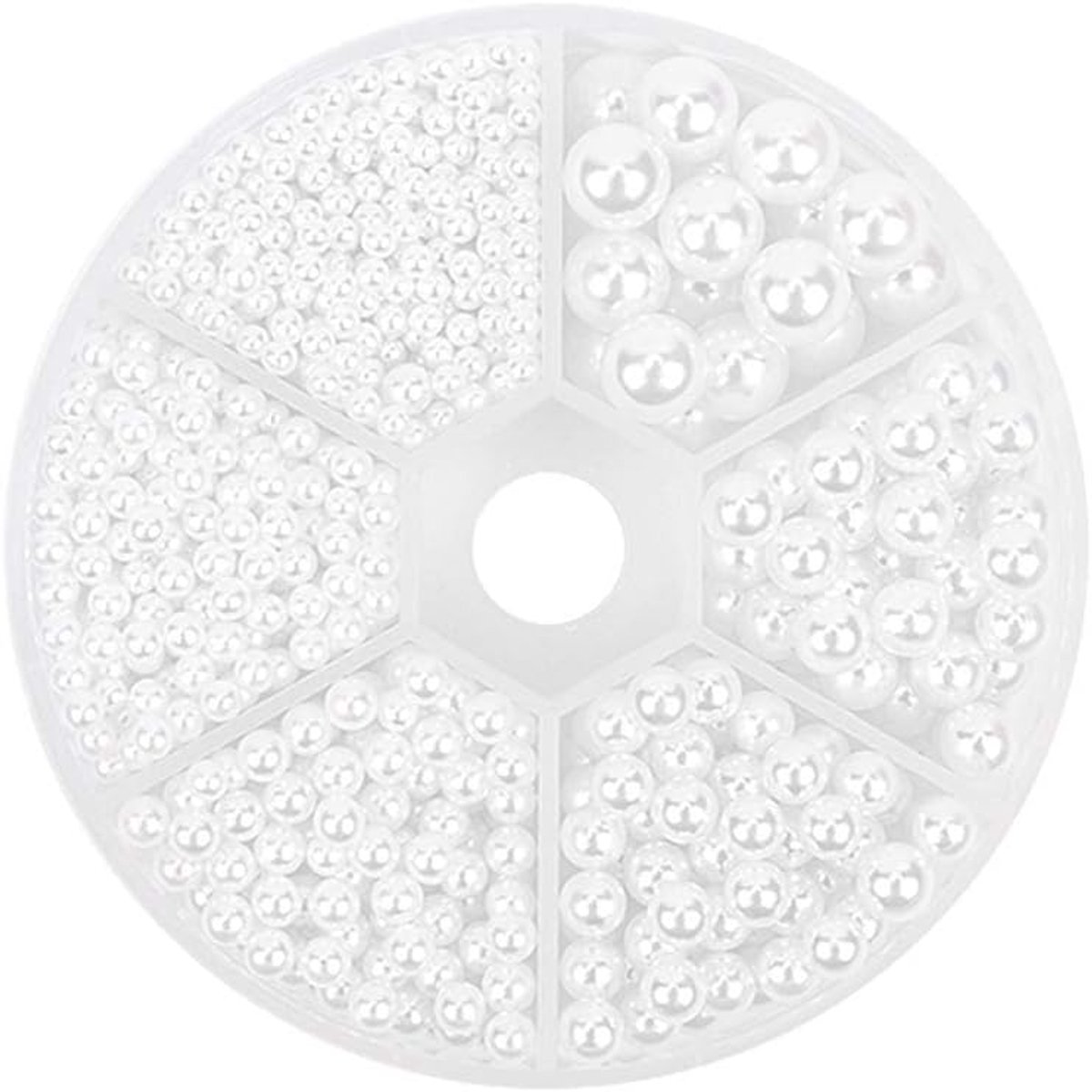 Kralen geen gat ongeboorde bedels voor DIY sieraden ambachtelijke maken van huisdecoratie, wit, geassorteerde grootte, 2,5-8 mm