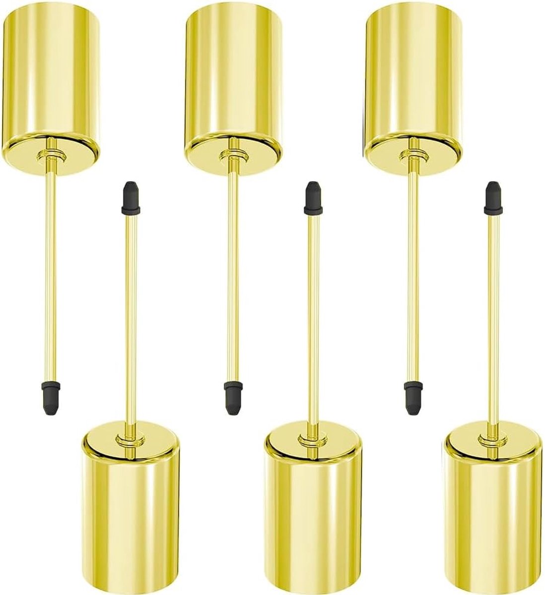6 stuks gouden adventskrans kandelaar, gouden adventskranz kaarsenhouder, kaarsenstekker voor staafkaarsen, kaarsenhouder voor adventskrans, metalen kaarsenstandaard, kaarsenhouder met pin (goud)