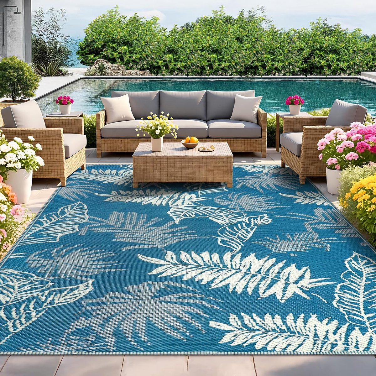 Buitenkleed 180x270cm - Dubbelzijdig - Waterdicht - Ideaal voor tuin en balkon - SnelShoppen
