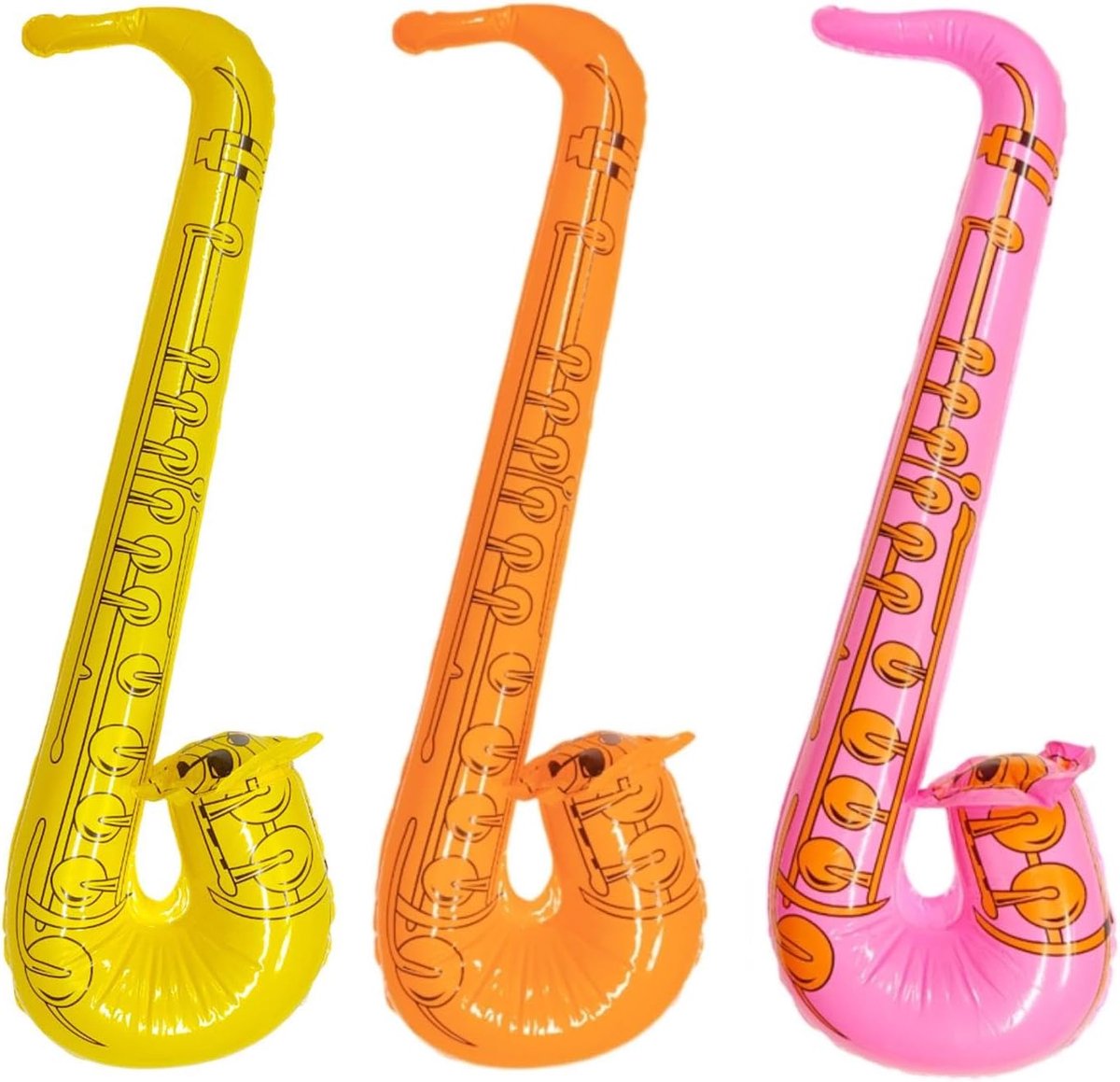 Inflatable Saxofoon 55cm - PVC Muziek Speelgoed - 3 Stuks - Perfect voor Feestjes - ShopVlot