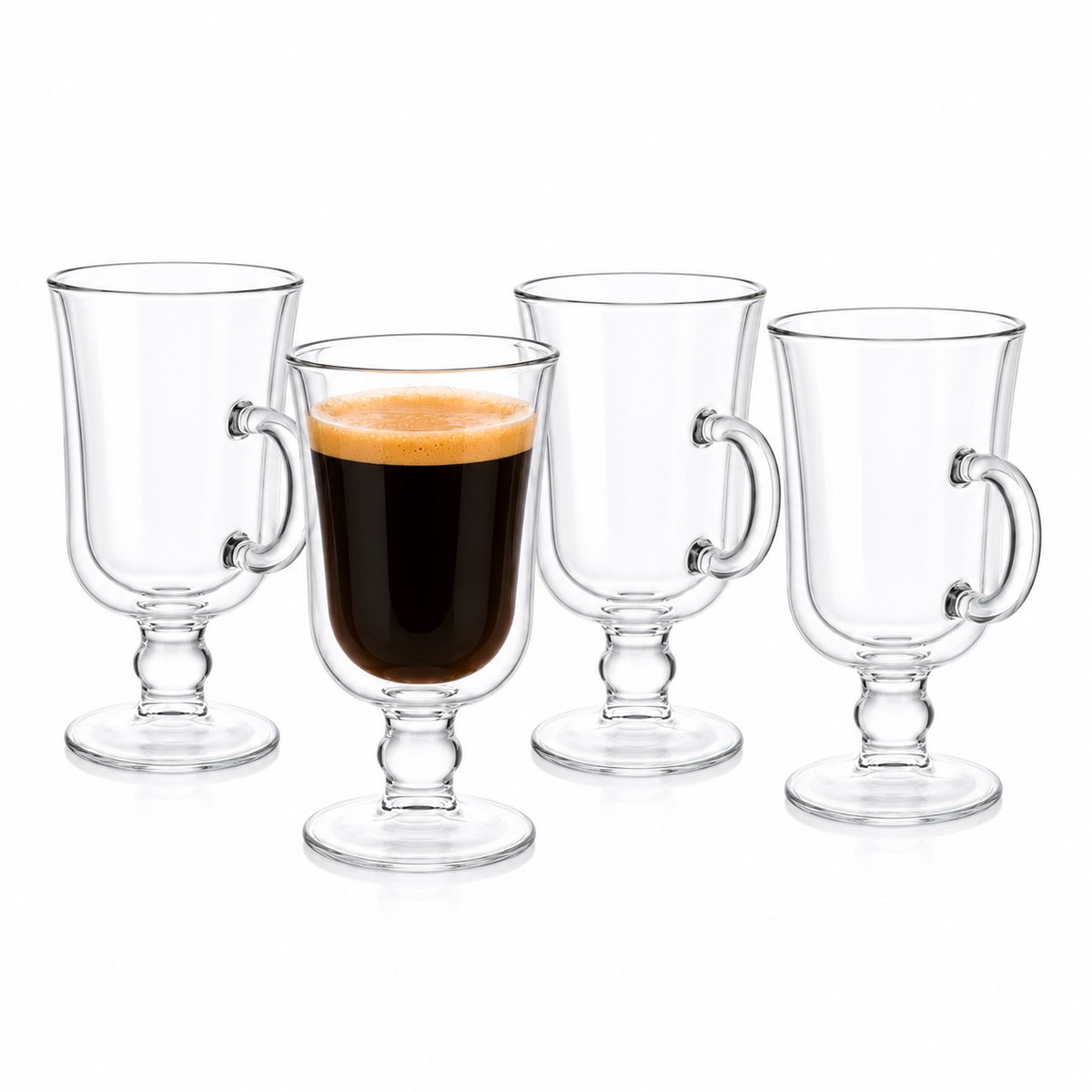 Bricard Dubbelwandige Irish Coffee Glazen - 260ml - 4 Stuks - Koffieglazen - Latte Macchiato Glazen