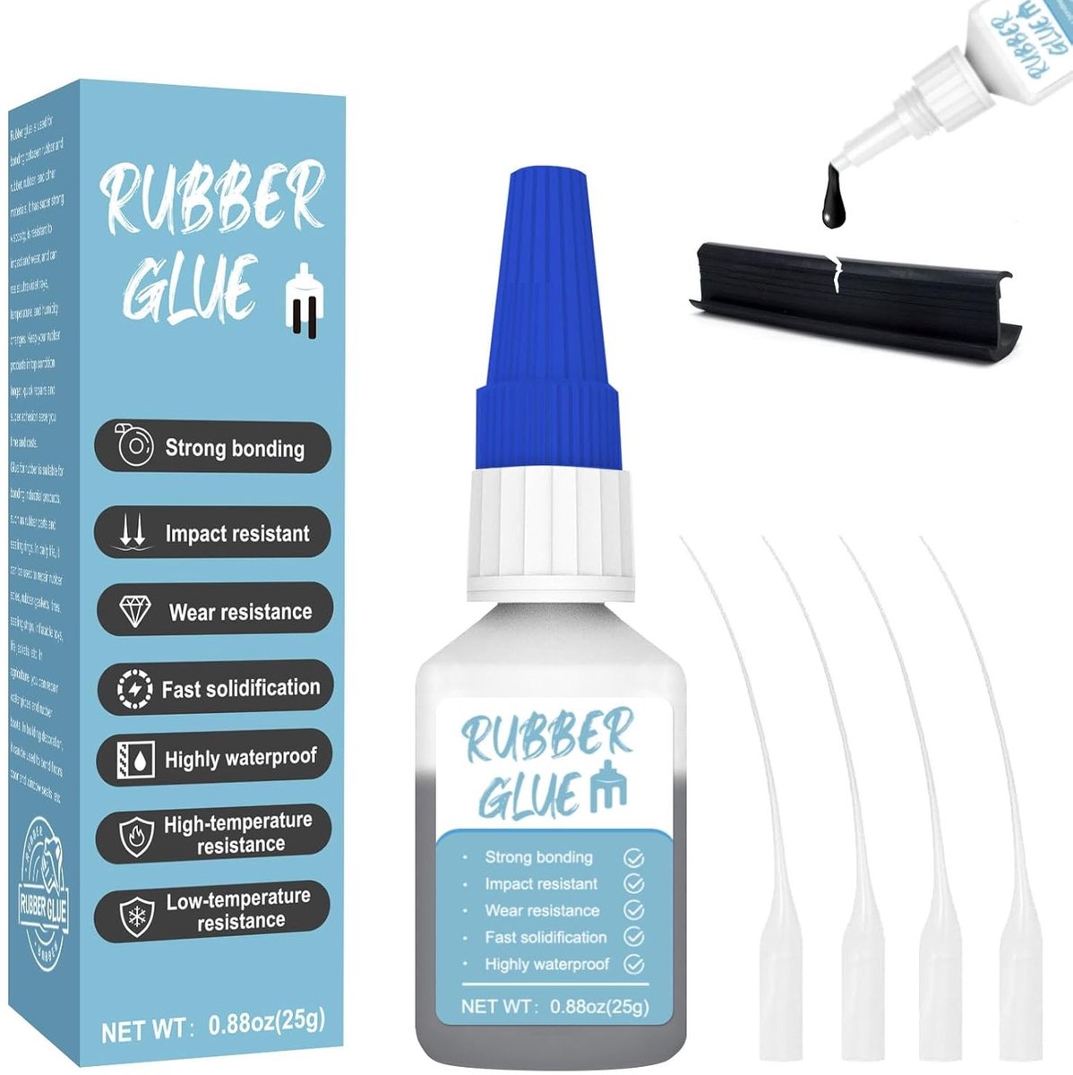 Extra sterke rubberlijm van 25g, water- en UV-bestendig, perfect voor banden, laarzen en ambachtelijke projecten
