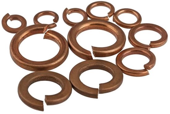 Veerringen, veerringen, messing, sluitringen, sluitringen, sluitringen, M8 (12 stuks) — afbeelding 2