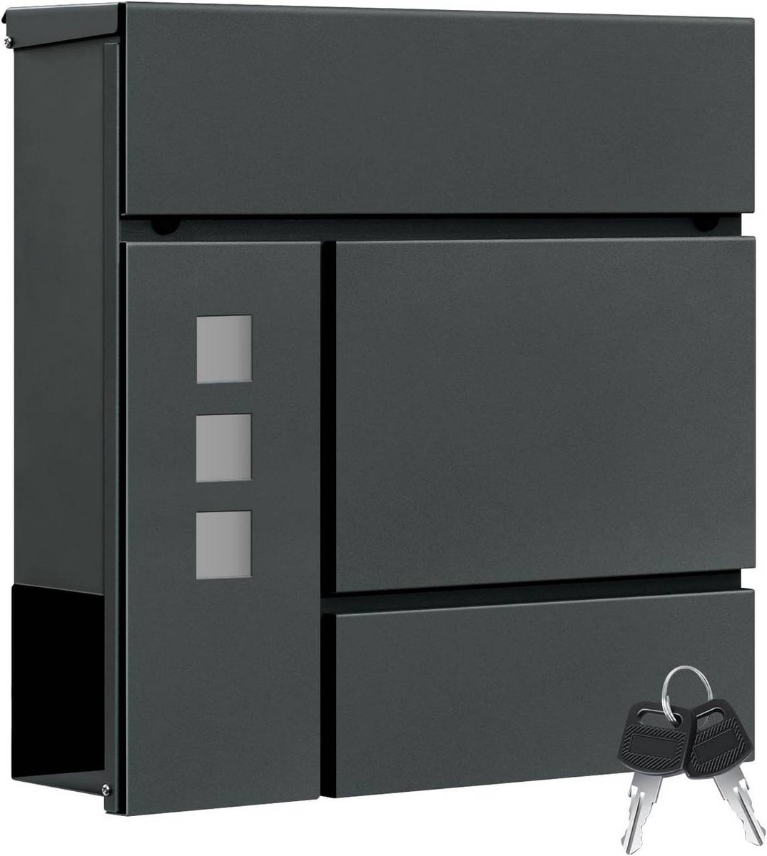 SureDeal® - Brievenbus - Krantenvak - Scharnierend deksel - 37x10,5x37 cm - Antraciet