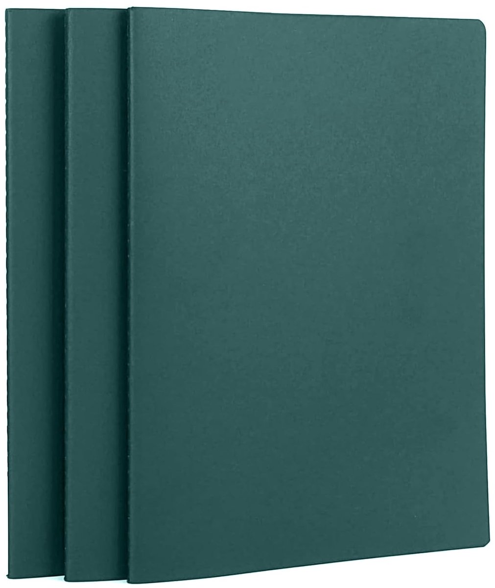 A4 Witte Vellen - 3 Stuks 21x29.2cm Notebook A4-100g/m² Notitieboekpapier Blanko - 40 Vellen/80 Pagina's Donkergroen Kladblok A4 Schetsboek