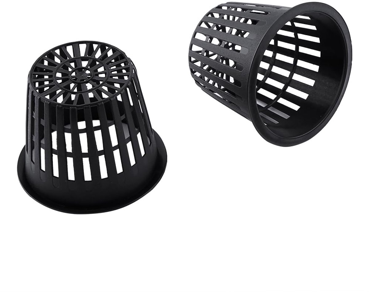 10 Stks Netto Potten Tuin Ingelaste Mesh Pot Netto Cups Mand voor Hydrocultuur Plant Aquaponics Groeien Kloon Tuinieren (Zwart)