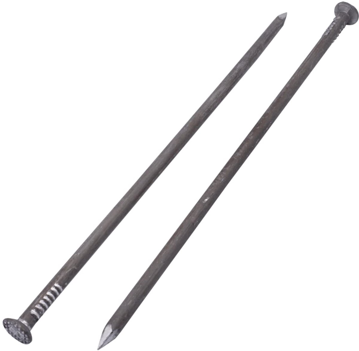 (verpakking van 3 stuks) Koolstofstaal 8,0 x 300 mm constructienagels, platte ronde kop, multifunctionele gangbare draadnagels, houtwerk (3, 8,0 x 300 mm)