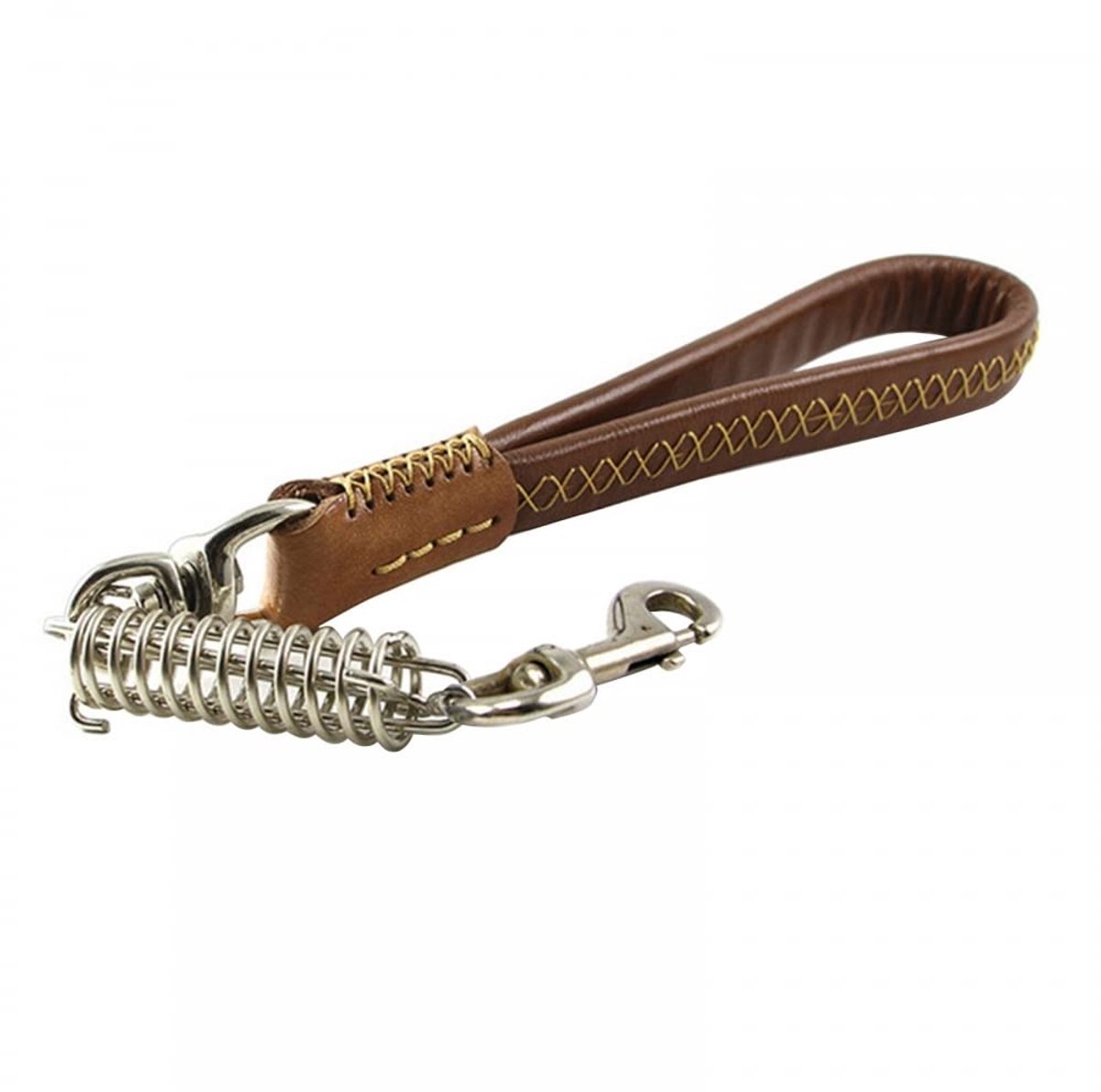 hondenriem, 50 cm, leren riem met schokdemper voor labrador, golden retriever, husky, bulldog, beagle, Duitse herdershond, middelgrote en grote honden