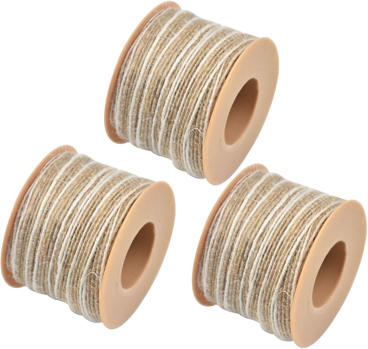 3 Rollen Jutten Band, Smal, 5 mm Breed Knutselband, 10 Meter Per Rol, Vintage Decoratief Lint Voor Geschenkverpakking, Pasen, Bruiloft, Kerstmis, Handwerk