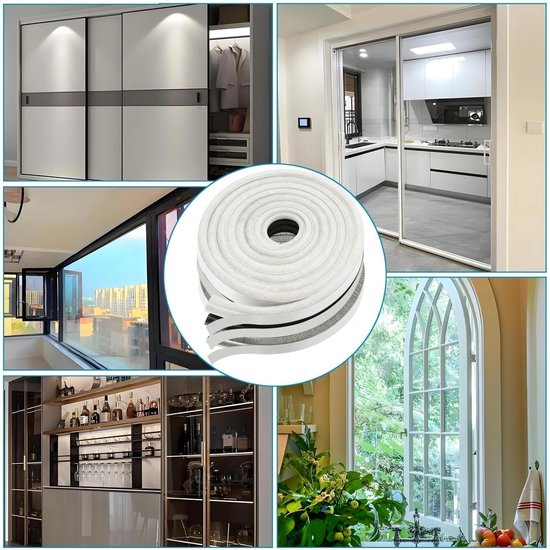 9 m borstelafdichting, zelfklevend, zwart, deurborstelafdichting, 9 mm (B) x 9 mm (D), afdichtingsborstel, zelfklevende deurafdichting, borstelafdichting, rolluiken voor ramen, deuren — afbeelding 4
