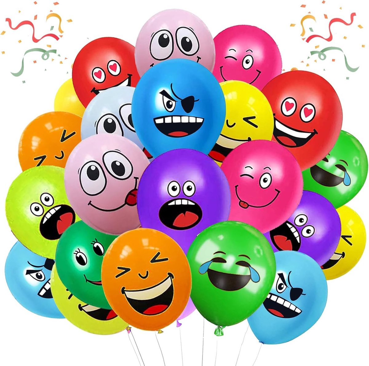 20/50/100/200 stuks emotion-serie latex ballonnen, 30 cm ballon smiley, grappige ballonnen voor verschillende stemmingen, emotionballon voor verjaardag, feest, decoratie, kinderen, jongens (200)