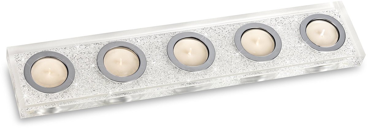 Versieringen door connexion Deluxe theelicht kaarsenhouder Lotus 5 / Versierd met kristallen van Swarovski/een glinsterende tafeldecoratie (transparant)