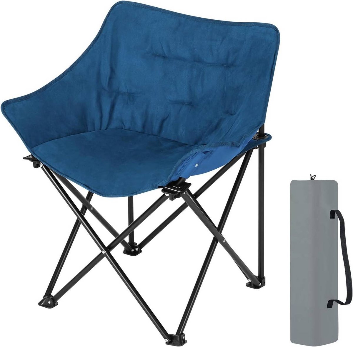 SureDeal® - Opvouwbare - Campingstoel Gewatteerde visstoel - 63x44,5x73,5 cm - Blauw