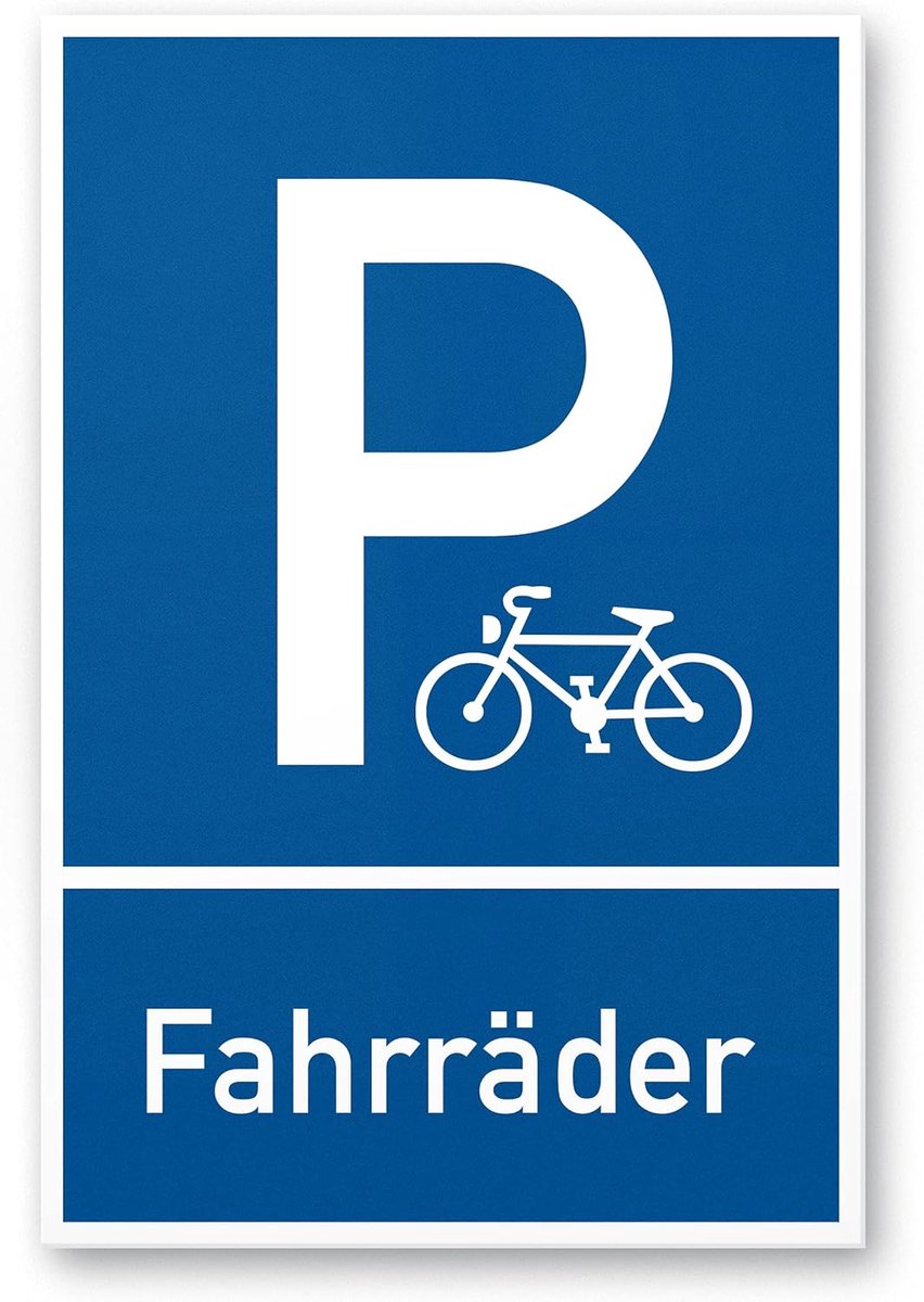 SnelShoppen - Komma Security Parkeerplaats Fietsenbord 20 x 30 cm Kennisbord voor Gereserveerde Fietsenparkeerplaats - Ideaal voor Fietsers en Fietsen