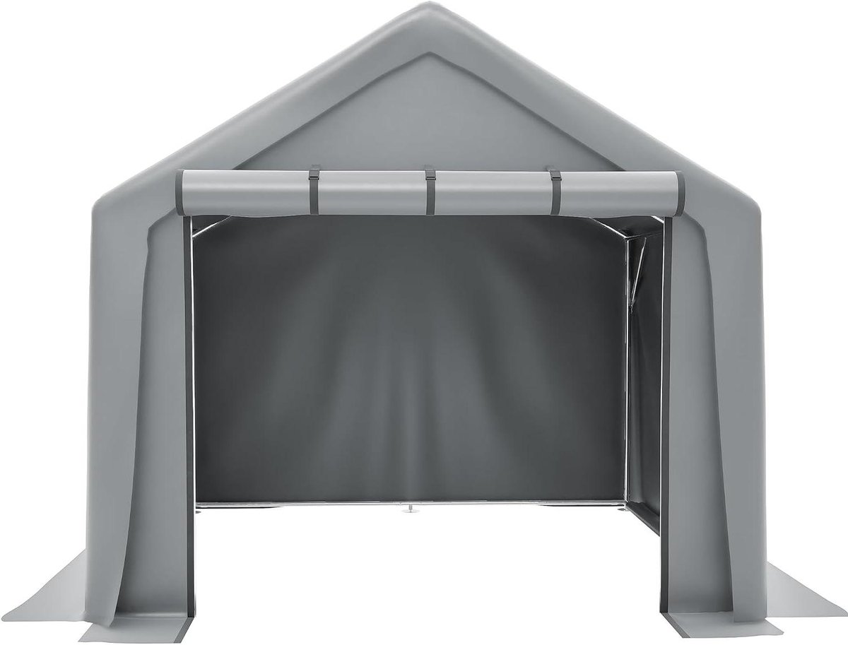 Opbergtent - Fietsgarage Tuinhuis - Spullen Opslaan - Waterdicht Weefsel - 244x241x217 cm - Donkergrijs