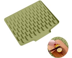 1 stuk - Afwasmat - siliconen afdruiprek voor op het aanrecht - milieuvriendelijk en sneldrogend - gemakkelijk schoon te maken - multifunctioneel afdruiprek - met hittebestendige mat (30 x 40 cm, groente)