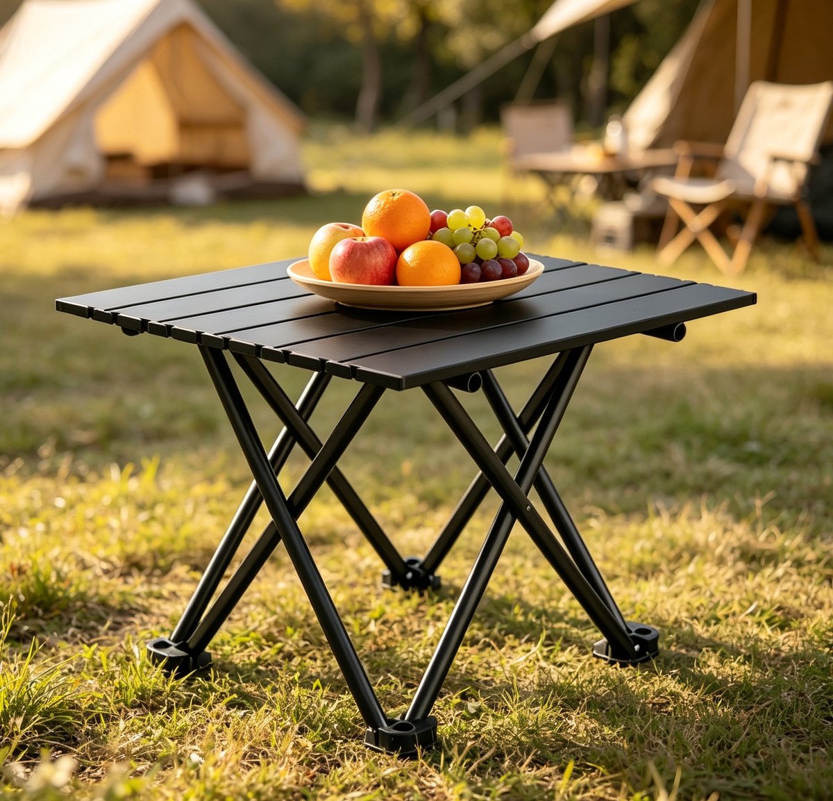 Compacte ultralichte opvouwbare campingtafel zwart afmetingen 41 x 35 x 29 cm Draagbare strandtafel perfect voor kamperen wandelen backpacken en alle soorten picknicks in de buitenlucht