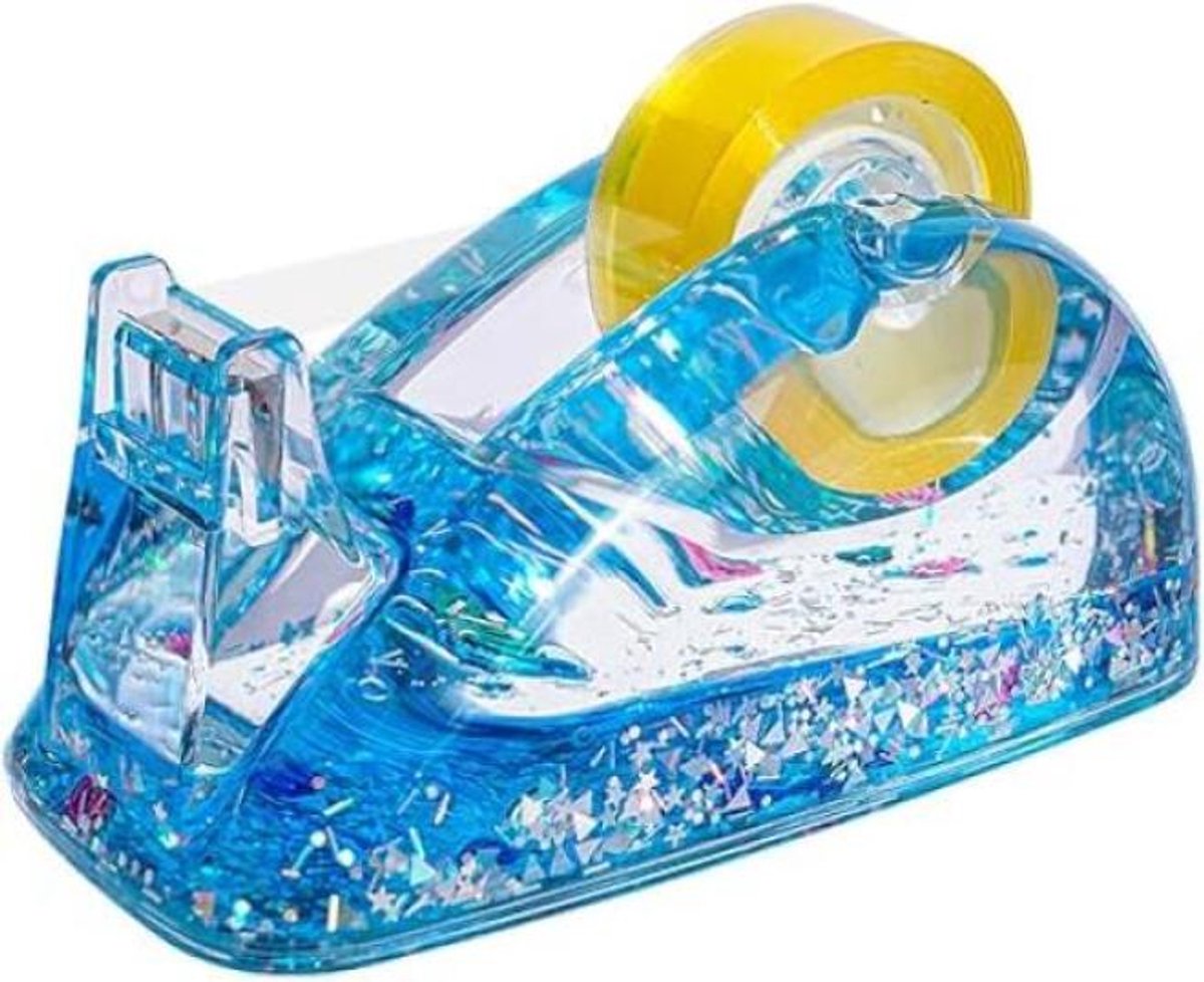 Tapedispenser - Tapehouder Rolhouder - Kantoor Organisatie - Tapedispenser Bureau - Antislip - Geschikt Voor Kantoorartikelen, Decoratie En Als Cadeau - 14.2 × 5.2 × 5.4 Cm - Blauw