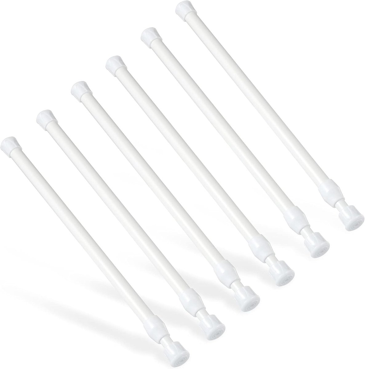 SnelShoppen - 6 Pcs Tension Rods voor Raam en Deur, Verstelbaar van 25-40 cm, Geen Boren, Roestvrij Staal, Ideaal voor Gordijnen, Kledingrekken, Droog