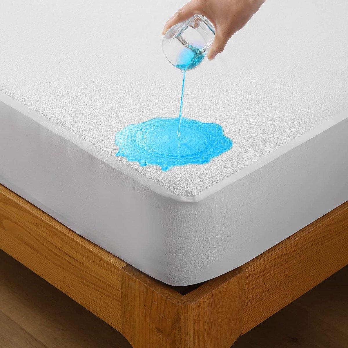SnelShoppen - Waterproof Matrasbeschermer 120x200cm, Fitted Sheet van Katoen, Ademend, Antibacterieel, Hypoallergeen voor Optimale Bescherming en Comf
