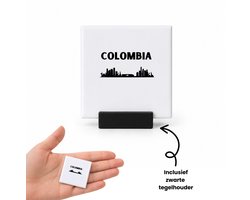 Colombia tegeltje met tegelhouder - Piloot - Colombia cadeau - tegeltjes met tekst - beste land - Leuk cadeau voor je Vriend om te geven - spreuktegels - 4.8x4.8 CM
