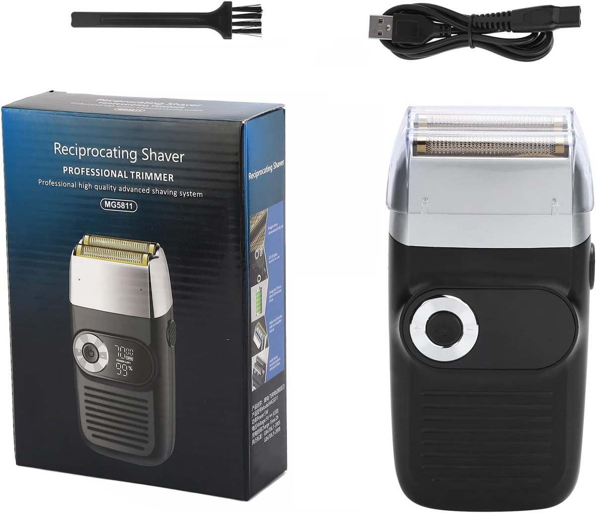 Thijox - Elektrisch Folie Scheerapparaat USB Opladen met LCD-scherm voor Mannen - Kaal Hoofd Baard Trimmer Snor Scheermes - Lithiumbatterij 1400 mAh