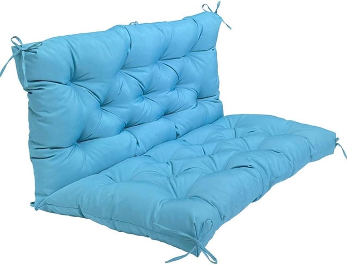 Waterdicht Zitkussen - Buitenbank Kussen - Tuinmeubilair Comfort - 10cm Dikke Vulling - 100x100x10 cm - Lichtblauw