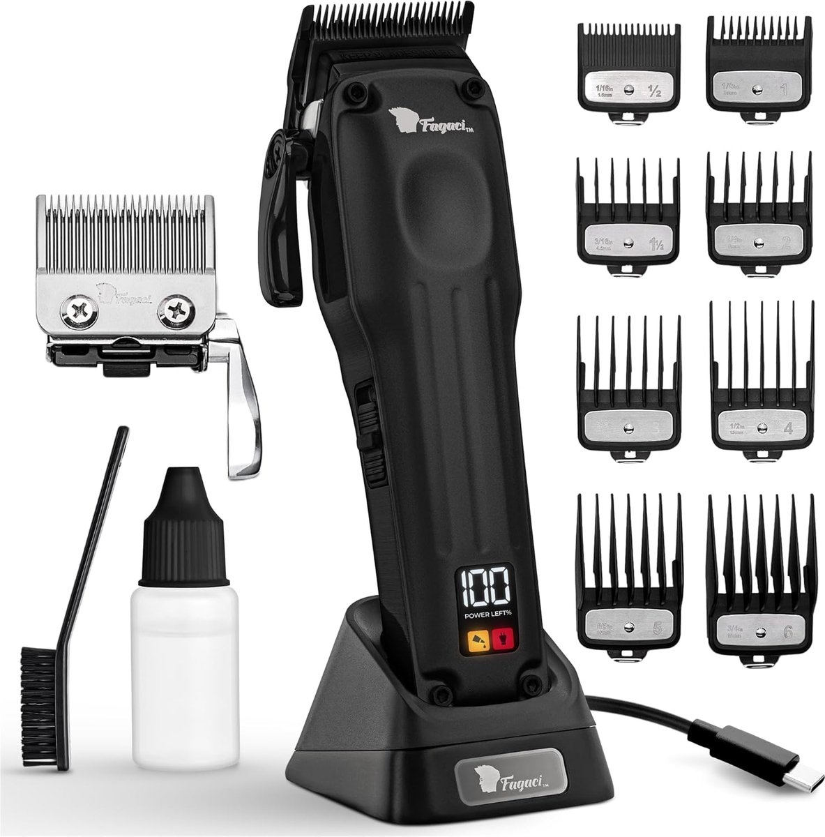 Thijox - Professionele Draadloze Tondeuse voor Mannen met Superieure Precisie, 5X Langere Scherpte, Kappers Tondeuse Set met 2 Messen (Fade & Taper),
