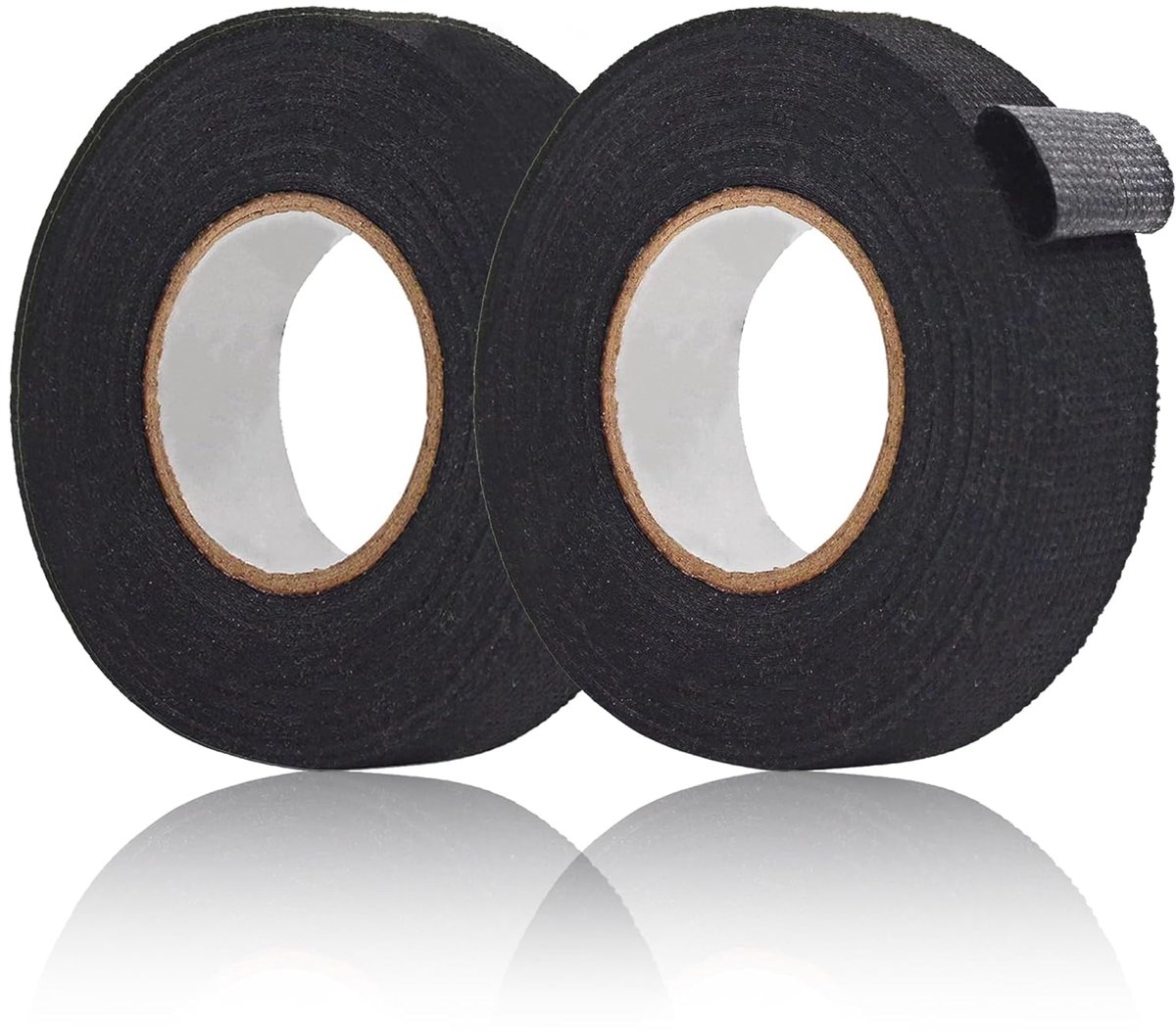 SnelShoppen - Fabric Tape Zwart Auto Draadboom Lijm Tape - Textiel Isolatie Tape 19mm x 15m - Geluidsisolatie en Vibratie Vermindering voor Auto's