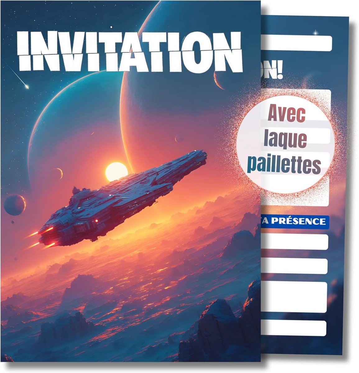 SnelShoppen - Verjaardagsuitnodigingen voor Kinderen, 12 Stuks, Ruimte Thema, Galaxy Design, DIN A6, Perfect voor Feestjes en Verjaardagen