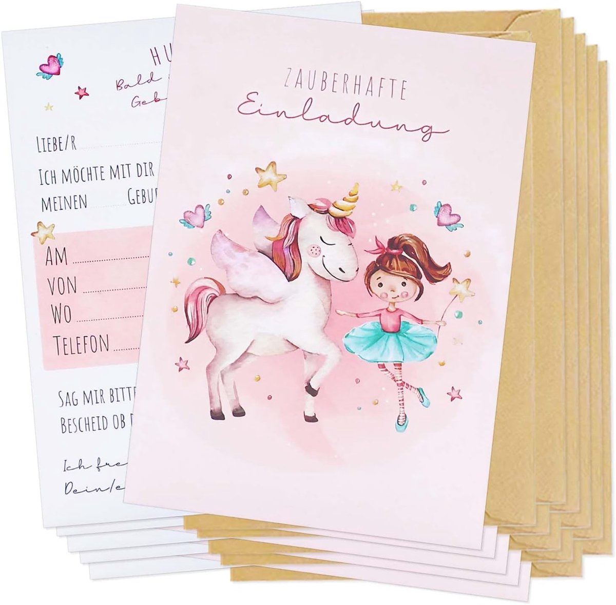 SnelShoppen - Kinder Verjaardagsuitnodigingen voor Meisjes en Jongens - Feestelijke Uitnodigingen voor Kinderfeestjes - 10 Stuks - Kleurvol en Leuk On
