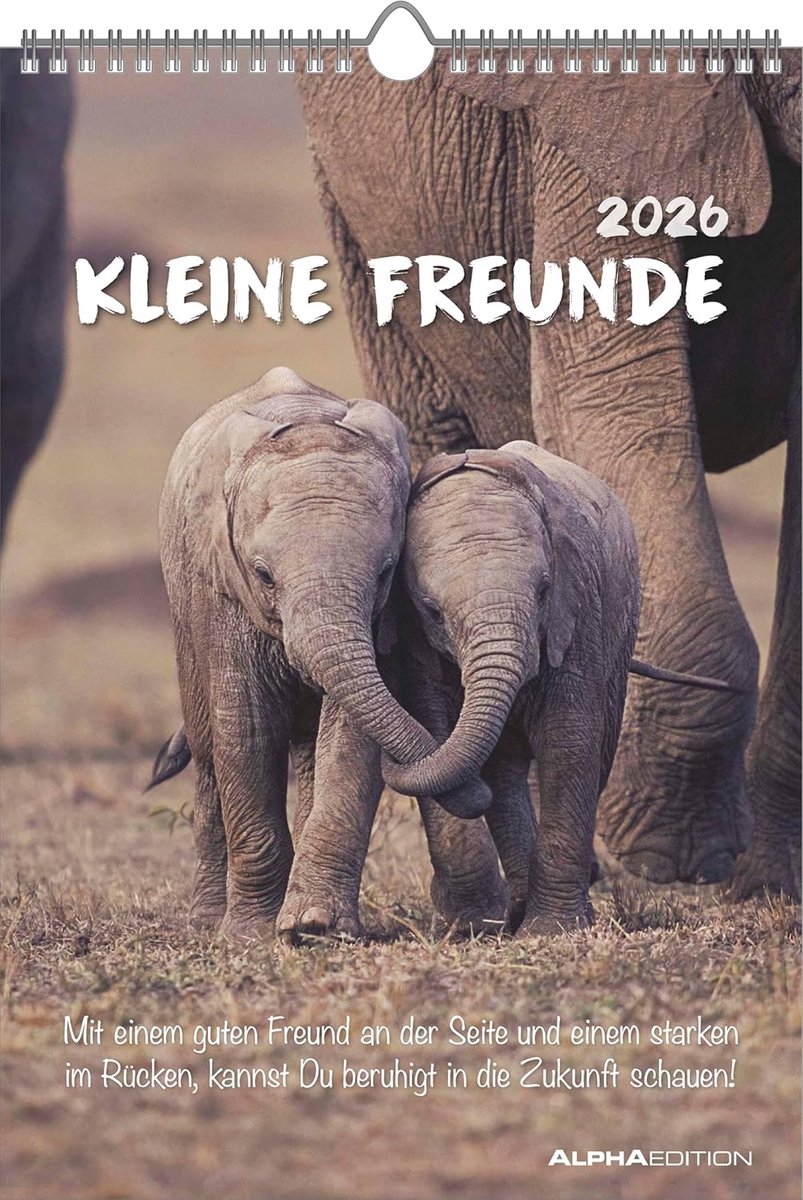SnelShoppen - Kleine Freunde 2026 Wandkalender 23,7x34 cm - Kalender met Notitie Ruimte en Extra Informatie - Ideaal voor Thuis of op Kantoor