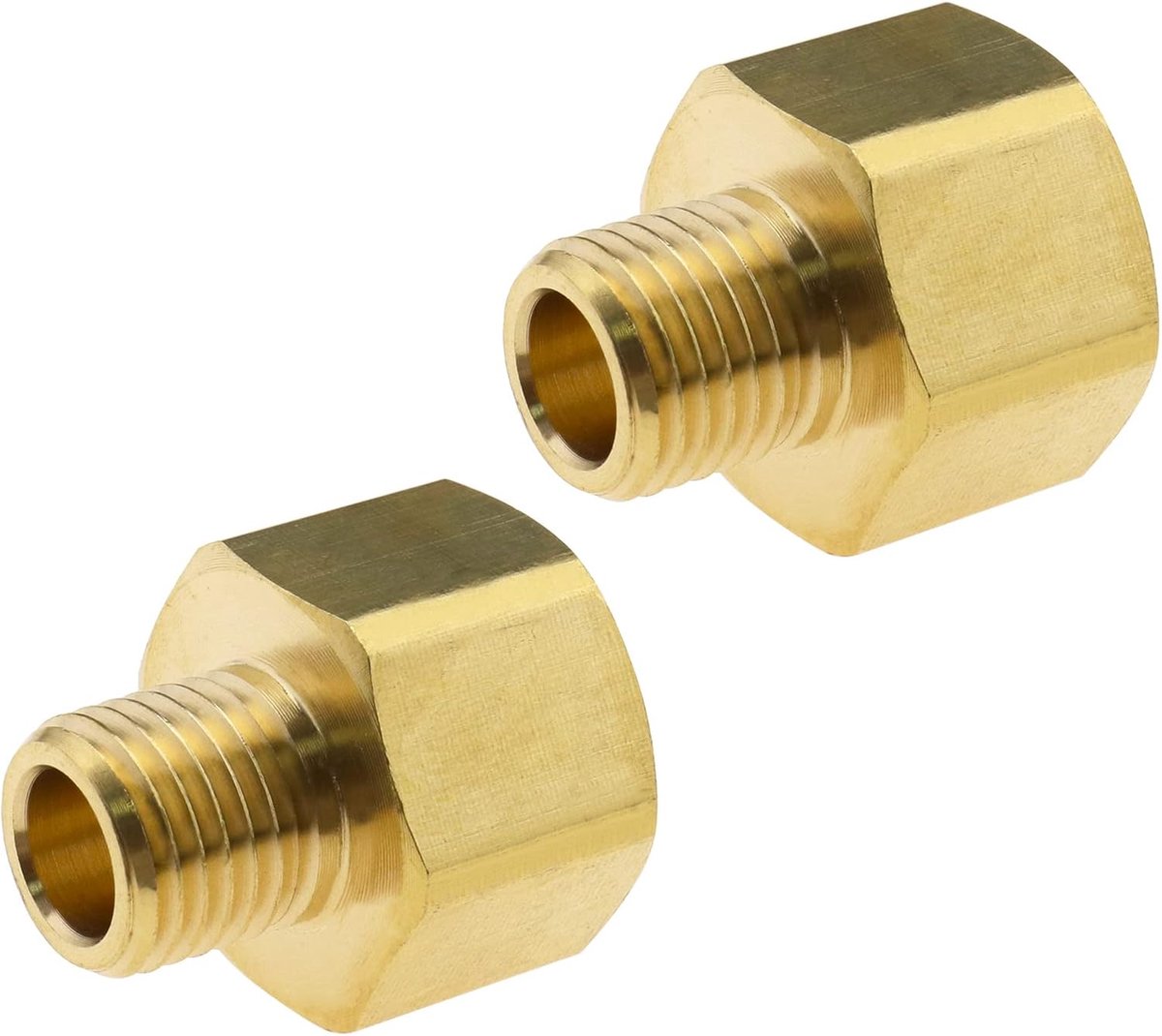 SnelShoppen - High Pressure Washer Adapter 14mm naar 22mm, Messing Coupler, 2 Stuks, Druk tot 4500 PSI voor Hogedrukreinigers en Waterleidingen