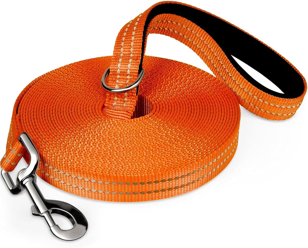 SnelShoppen - Trainingslijn voor Honden 5m/10m/18m - Nylon, Zacht, Reflecterend, Elastieken voor Grote en Kleine Honden - Perfect voor Wandelen, Kampe