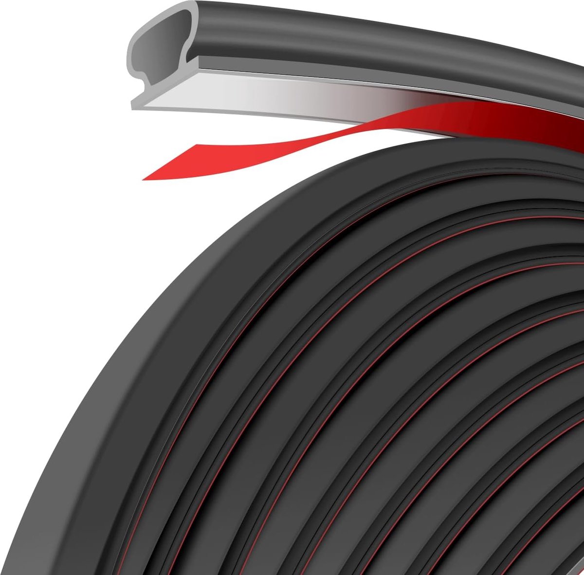 SnelShoppen - Zelfklevende Deurschimmel Tape 12m Rubber Seal voor Deuren en Ramen - Geluidsisolatie, Warmte Isolatie, Waterdicht en Stofdicht - Anti-C