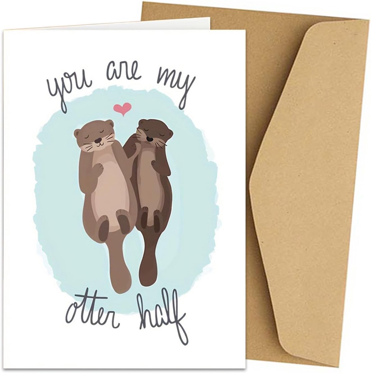 SnelShoppen - Verjaardagskaart met Envelop - Schattige Otter - Liefdevolle Groetenkaart - Cadeaukaart voor Verjaardag - Valentijnskaart - 17.5 x 12.5