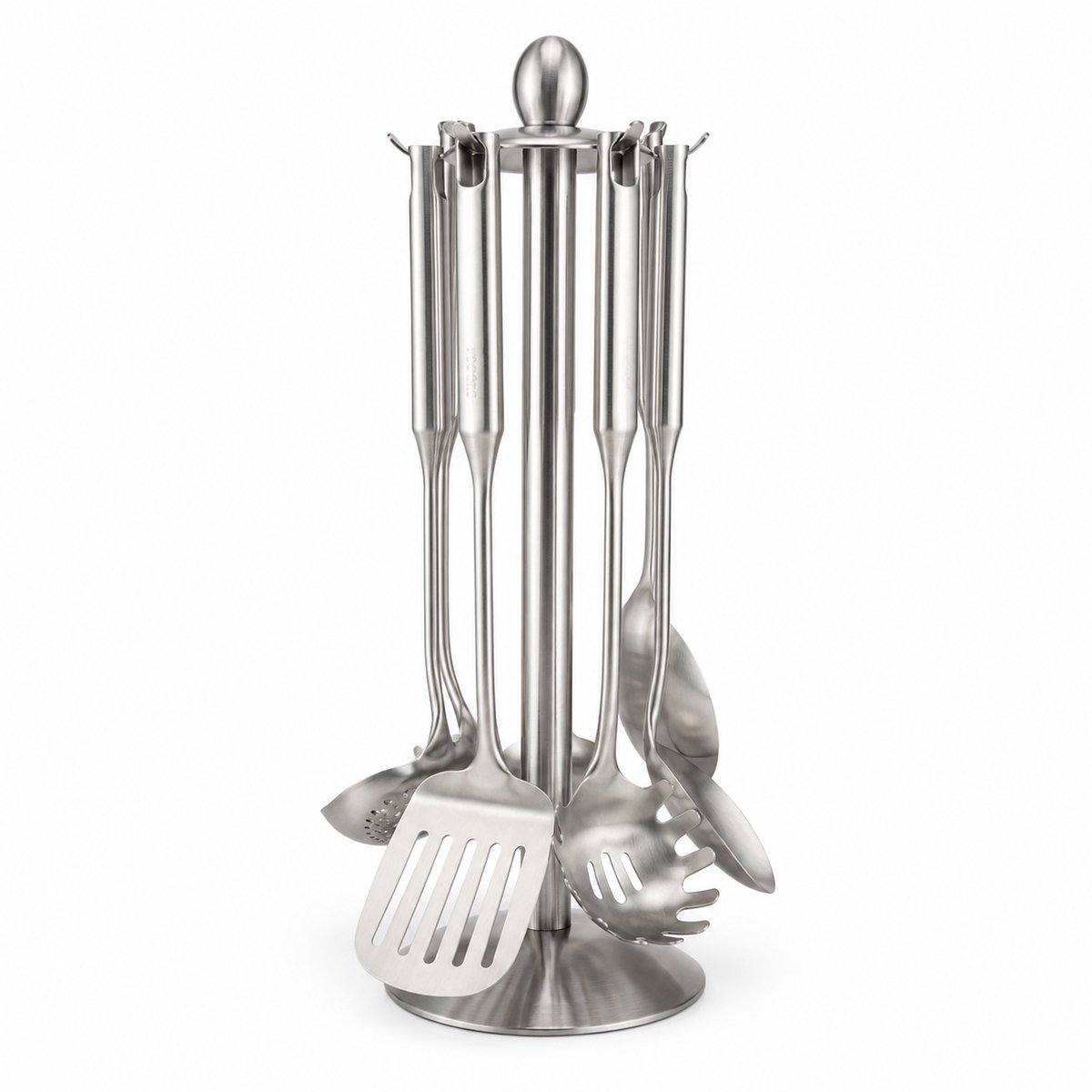 My Green Deal - RVS Keukengerei Set 7-delig – Keukenhulpset met RVS Spatel, Soeplepel, en 360° Keukengerei Houder